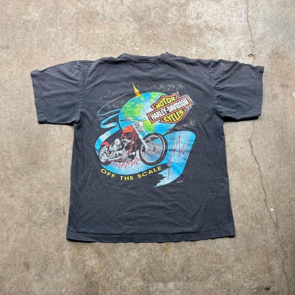 Vintage 80s single stitch Harley Davidson black cotton t-shirt Mens Large